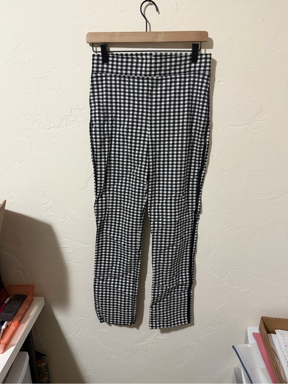 Joseph Ribkoff Black and White Gingham Pants
